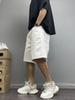 Shorts Jeans Branco Estilo Americano Street Style Design Masculino Tendência Calça Calças Soltas Versátil Calça Masculina de Comprimento Médio