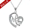 Collar Europeo y Americano Transfronterizo al por Mayor Collar con Forma de Corazón para Mamá Deseo Gargantilla de Moda Incrustada con Diamantes