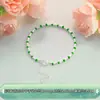 Pulsera de Plata Pura 999 Esmalte Cepillado Bambú Pequeño Frijol Arcoíris Lujo Accesible Pulsera de Gama Alta Regalo para Mujeres