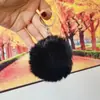 Otoño/Invierno 8CM Pompon de Piel de Conejo Sintético Llavero Colgante Piel Artificial Felpa Corta Encanto para Bolso de Mujer Llavero