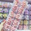 Doces Contas Luminosas Rosa Primavera Flores de Cerejeira Tridimensionais Anel de Cabelo Rabo de Cavalo Infantil Elástico Alto Borracha Tendão Faixa de Cabeça para Meninas