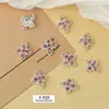 Celebridade da Internet Zhen Huan Armadura Buccellari Forma de Trevo Liga Cortada Luxo Zircônia Estilo Xifei Decoração para Nail Art