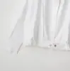 Popular Tendencia de Moda Europea y Americana Amazon Aliexpress Chaqueta Bomber Versátil Color Sólido Blanco Cremallera Larga