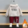 Moletom com Capuz Solto Retrô Estilo Preguiçoso com Patchwork para Meninos, Nova Jaqueta de Lã Grossa com Letras de Inverno, Espessado e Quente