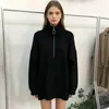 Suéter pullover de mujer con media cremallera otoño e invierno Nuevo Retro estilo japonés holgado perezoso suave pegajoso grueso suéter prenda exterior