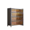 Estantería de Acero con Puerta de Cristal Librería Infantil Gabinete de Exhibición Multifuncional a Prueba de Polvo Estante de Almacenamiento de Hierro Montado en Pared Gabinete de Almacenamiento