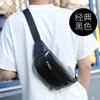 Bolsa Masculina Cross-border Bolsa de Cintura Masculina Bolsa de Cintura Bolsa Masculina Crossbody Ajustável Bolsa Masculina de Couro de Vaca com Camada de Cabeça Bolsa Masculina Elegante Bolsa de Peito para Negócios e Deslocamento