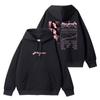 Sudadera con capucha transfronteriza estrella periférica dedicada Aespa 2025 Synk línea paralela capucha suéter negro con cremallera