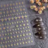 Pegatinas para Uñas de Estrella de Cuatro Puntas y Estrella de Ocho Puntas, Versátiles Diseños Planos de Estrellas Doradas, Plateadas, Negras y Blancas, Pegatinas para Uñas DIY, Estilo Dh