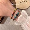 Nueva Colección de Pulseras Chinas ~ Pulsera de Cerámica con Cuentas Estilo Étnico Estilo Zen Estilo Nacional Pulsera Elástica con Colgante para Mujer