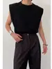 Chaleco de Marca Americana de Moda con Hombreras, Color Sólido, Camiseta sin Mangas Casual Holgada Ins para Mostrar Músculos de Verano para Hombre
