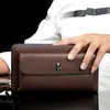 Billetera corta para hombre Yingbang, billetera tipo clutch con múltiples tarjetas, billetera de doble cremallera, entrega de una pieza