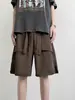 Pantalones Cortos de Calle de Moda Verano 2026, Pantalones Cargo Ligeros de Tres Cuartos, Pantalones Deportivos de Cintura Alta, Holgados, Pierna Ancha, de Longitud Media