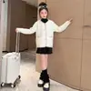 Cárdigan Abrigo de Punto Estilo Coco Chanel para Niñas Otoño 2026 Nuevo Estilo Niñas Mediano y Grande Infantil Elegante Cárdigan Abrigo de Punto Infantil Moderno