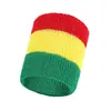 Munhequeira absorvente de suor para corrida, fitness, tricotada, respirável, munhequeira de tecido atoalhado para basquete, badminton, colorida, toalha de suor 100% algodão