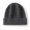 Gorro de Punto de Cachemira Nuevo para Otoño e Invierno Gorro de Lana para Mujer Gorro Grueso Cálido Rombo Versátil Gorro para el Frío con Puño Gorro Grueso