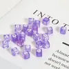 Contas Quadradas de Acrílico Colorido Transparente Letras Inglesas 6mm Acessórios para Joias DIY Contas Soltas Artesanais Materiais para Miçangas
