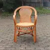 Silla de Ratán Natural Ratán Real Doméstica Individual para Personas Mayores Silla Tejida a Mano Balcón Sala de Estar Silla con Respaldo de Ocio Silla de Oficina