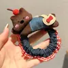 Elástico de Cabelo de Veludo de Alta Qualidade com Pom-Pom, Novo Estilo 2026, Elástico para Coque com Laço, Scrunchie de Ursinho Delicado para Mulheres