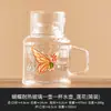 Fábrica de flores borboleta chaleira fria vidro resistente a altas temperaturas bule frio grande capacidade pote de frutas alto valor cor flor bule terno