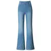 Jeans de Campana de Nueve Puntos 3159 con Adornos de Pedrería, Nuevo Estilo de Moda 2026, Ropa para Mujer Tallas Grandes, Jeans Finos de Tencel Ligeramente Acampanados para Mamá