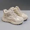 K5702 Sapatos de Algodão Impermeáveis Femininos 2025 Novo Estilo Inverno Com Pelúcia Espessa Quente Leve Solado Macio Esportivos Cano Alto Sapatos Femininos