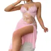 Camisola Sexy de Renda Bordada Transfronteiriça Estilo Puro Desejo Europeu e Americano Roupa de Casa com Alcinhas Venda por Atacado em Estoque