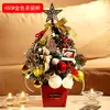 Árvore de Natal flocando rosa terno mesa topo enfeites de árvore de Natal presente decoração de árvore de Natal mini árvore de Natal