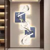 Pintura Decorativa LED de Luxo Leve para Corredor Pintura Suspensa para Corredor Mural Abstrato Moderno Simples de Alto Nível