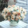 Flores Artificiales, Ramos de Flores Falsas, Peonías, Rosas Artificiales, Flores para Decoración del Hogar, Flores Artificiales, Ramos de Mano, Flores Falsas al por Mayor