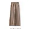 Novedad Otoño e Invierno Pantalones 100% Cachemir Puro Color Sólido Simple Elástico Cintura Alta Sueltos Casual Mujer Tejidos Pierna Ancha