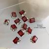 Broca Ancora Roja Acabada Broca para Uñas de Arte de Uñas Adornos Súper Flash Vaca Rojo Bola de Diamantes Rojo Año Nuevo Cristal Rojo Adorno para Uñas