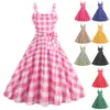 L Fábrica de Comércio Exterior Fonte Transfronteiriça Roupas Femininas Sexy Alça Fina Tomara-que-caia Estampa de Bolinhas Babado Linha A Grande Rodado Vestido