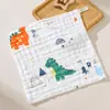 Toalla de baño de gasa para niños, algodón de clase A, cuadrada, 6 capas, dibujos animados, suave y absorbente, venta al por mayor