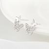 Brincos de borboleta de diamante completo para mulheres 2023 novos brincos de prata esterlina 925 elegantes super fada da moda pequenos mini simples