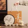 Estilo Paisaje Tendencia Nacional Juego de Té de Cerámica con Bandeja de Té, Juego Completo en Caja de Regalo, Regalos Culturales y Creativos al por Mayor