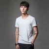 Cor meia manga t- shirt verão casual em torno do pescoço curto t tendência da juventude decote em v slim base camisa dos homens atacado