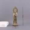 Latón Puro Vintage Luz Buda Estatua Bodhisattva Guanyin Adorno Religioso Escultura de Cobre Estatua de Buda Artesanías Adorno Pequeña Vajilla de Cobre Venta al por Mayor