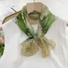 Primavera, Verano, Otoño 2026 Nuevo Estilo Bufanda de Seda para Mujer, Tira Larga Delgada de Gasa de Seda, Cinta Exquisita, Bufanda de Cuello Versátil a la Moda