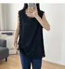 8303 Nova regata de renda para primavera e verão, peça externa, top, elástico, para meninas plus size, moderno, usável