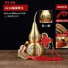 Pingente de Cabaça de Cobre Puro com Boca Aberta e Moedas dos Cinco Imperadores para Riqueza e Prosperidade, Decoração de Casa para a Entrada, Solução para Configurações de Porta a Porta ou Banheiro a Banheiro