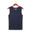 Chaleco térmico de cuello redondo para hombre al por mayor, top catiónico cepillado, chaleco de terciopelo blanco para usar