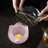 Plataforma de Loto Quemador de Incienso de Vidrio Calentador de Té de Cerámica Calentador de Té para el Hogar Tostador de Té Base de Calentamiento con Velas Chimenea de Aroma