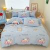 Conjunto de Algodão de Desenho Animado Sanrio Quatro Peças Algodão Puro Coração Menina Capa de Edredom Peça Única Lençóis de Cama Dormitório Estudante Conjunto de Três Peças