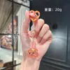 Llavero de Cabeza de Conejo de Dibujos Animados con Purpurina Colgante Exquisito para Niñas Colgante de Perlas Accesorios para Coche Colgante de Gama Alta