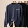 Suéter de Lã Hengyuanxiang Masculino Outono e Inverno 2025 Nova Moda 100% Lã Pura Suéter Esportivo para Exterior Roupas Masculinas