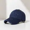 Gorra de Béisbol con Agujeros Desgastados, Oversize y Profundizada para Circunferencia de Cabeza Grande, Hace que la Cara Parezca Más Pequeña, Visera Ancha Ampliada, Gorra de Pico de Pato de Moda