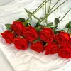 Flores de Rosa de Terciopelo Artificiales para Decoración de Boda, Flores Falsas de Seda para Decoración del Hogar del Día de San Valentín, Ramo de Flores Artificiales