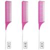 Peine de Cola Puntiaguda de Acero Plástico de Venta Caliente Transfronterizo Peine para Mechas Peluquería Profesional Peine para Tinte de Cabello Resistente a Altas Temperaturas Aceite para Hornear Peine para Tinte de Cabello