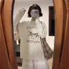 Camiseta de Manga Larga con Estampado de Dibujos Animados Estilo Coreano para Mujer, Nueva Colección Primavera y Otoño, Estilo Perezoso, Holgada, Algodón, Camiseta Interior